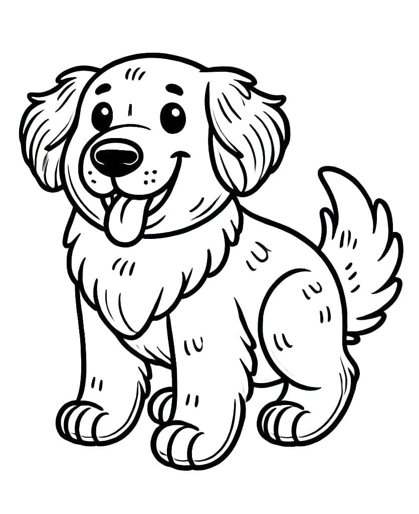 Meget sød Golden Retriever Tegninger til Farvelægning