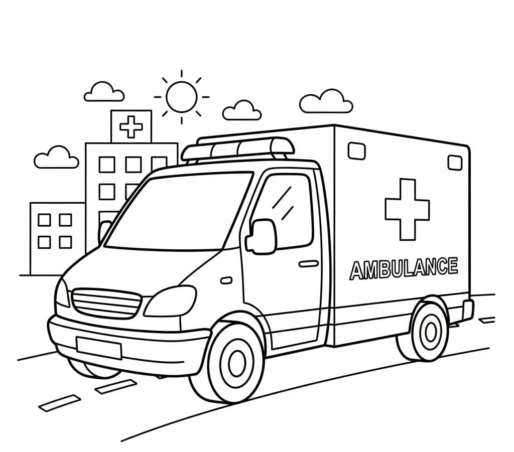 Ambulance Tegninger til Farvelægning