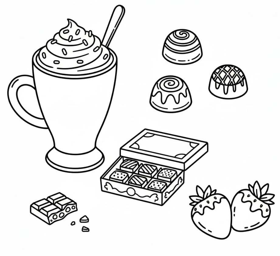 Mønster Chokolade Tegninger til Farvelægning