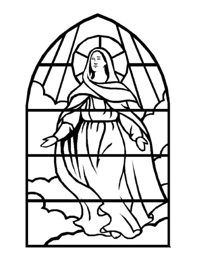 Mor Maria Glasmaleri Tegninger til Farvelægning