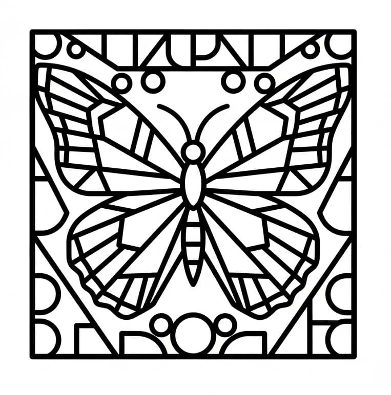 Mosaik sommerfugl Tegninger til Farvelægning
