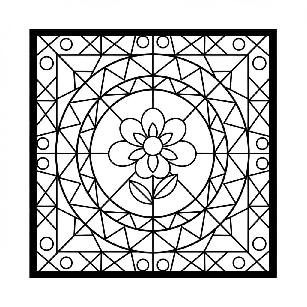 Mosaikblomst Tegninger til Farvelægning