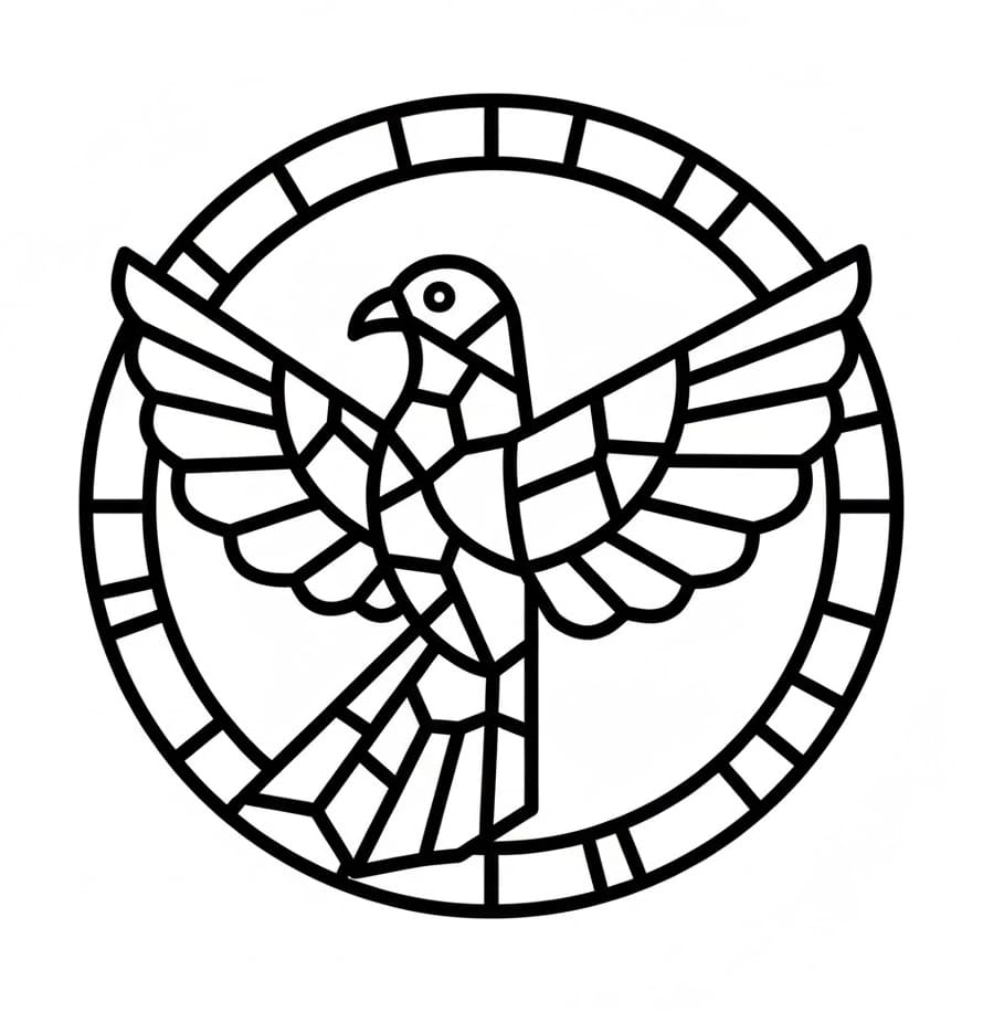 Mosaikfugl Tegninger til Farvelægning