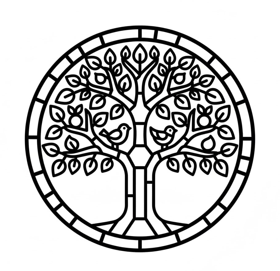 Mosaiktræ Tegninger til Farvelægning