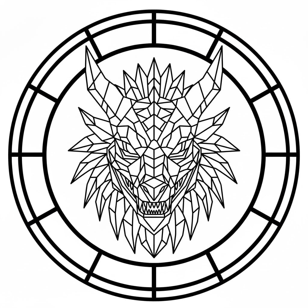 Mosaisk drage Tegninger til Farvelægning