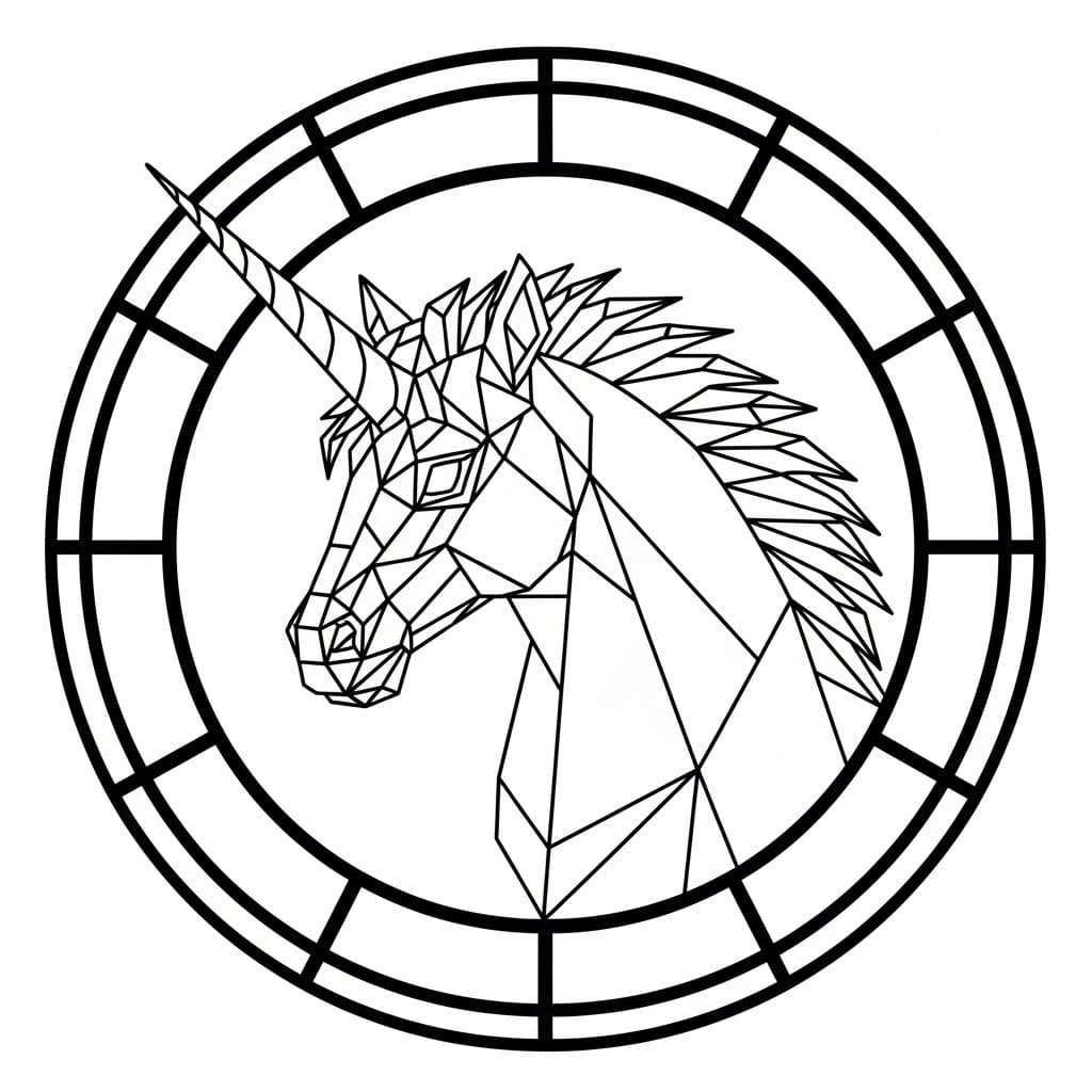 Mosaisk enhjørning Tegninger til Farvelægning