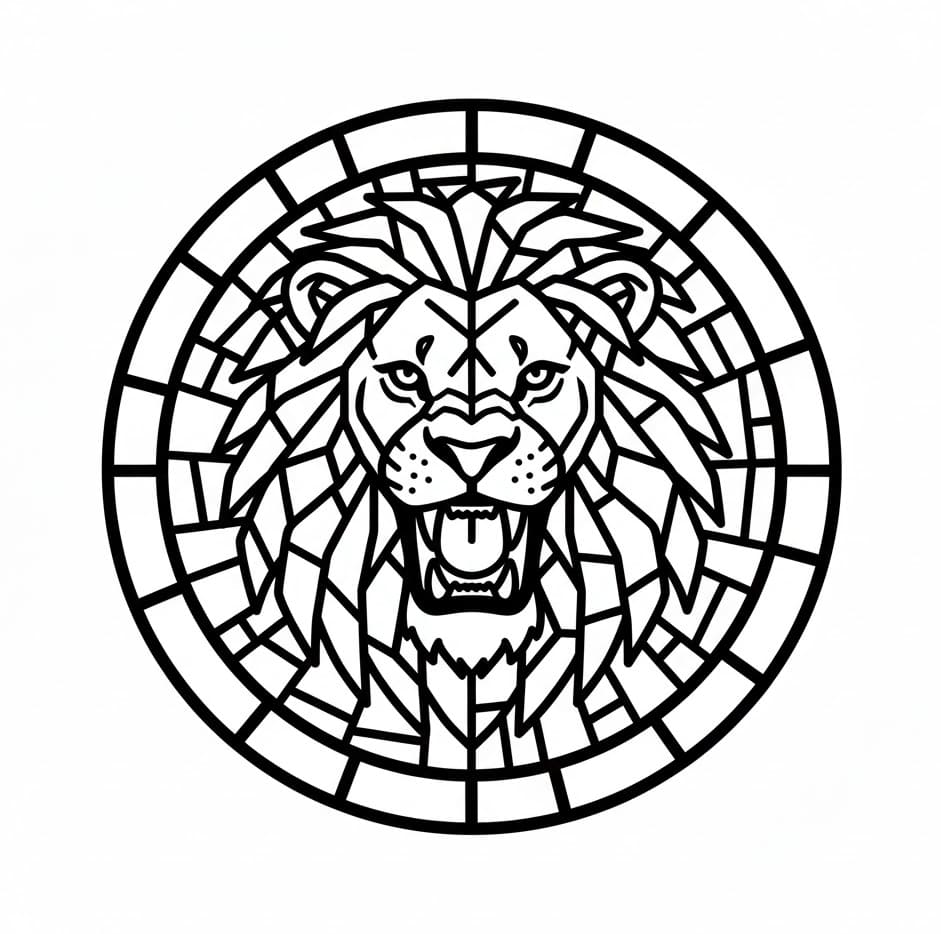 Mosaisk løve Tegninger til Farvelægning