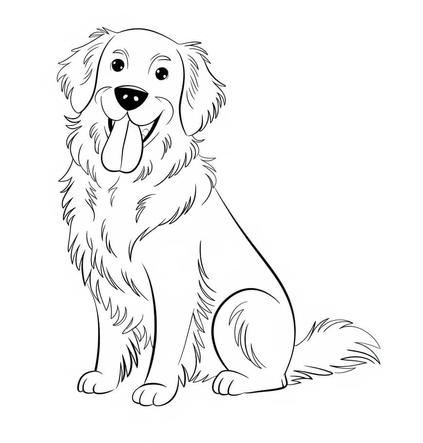 Munter Golden Retriever Tegninger til Farvelægning