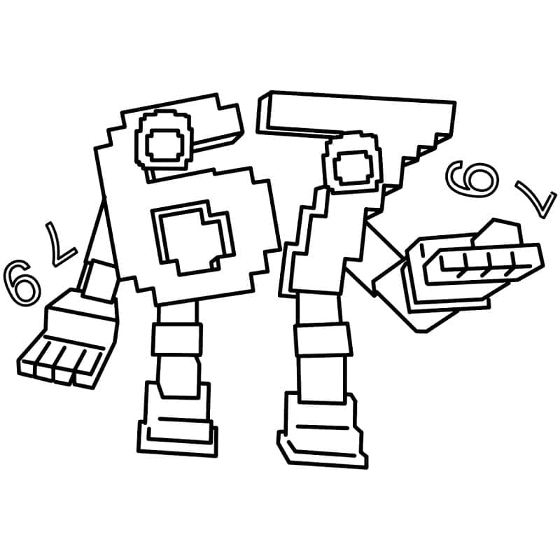 Pixel 67 Brainrot Tegninger til Farvelægning