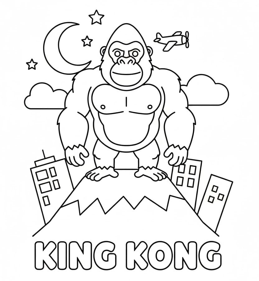 King Kong Tegninger til Farvelægning