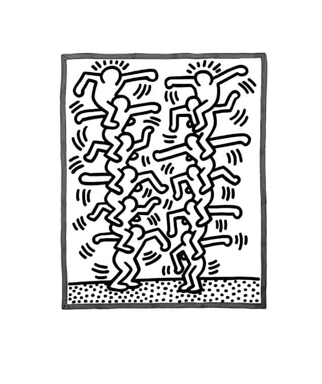 Printbare Keith Haring-kunstværker Tegninger til Farvelægning