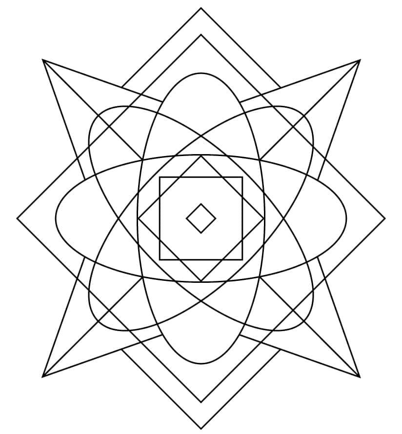 Printbart kalejdoskop Tegninger til Farvelægning