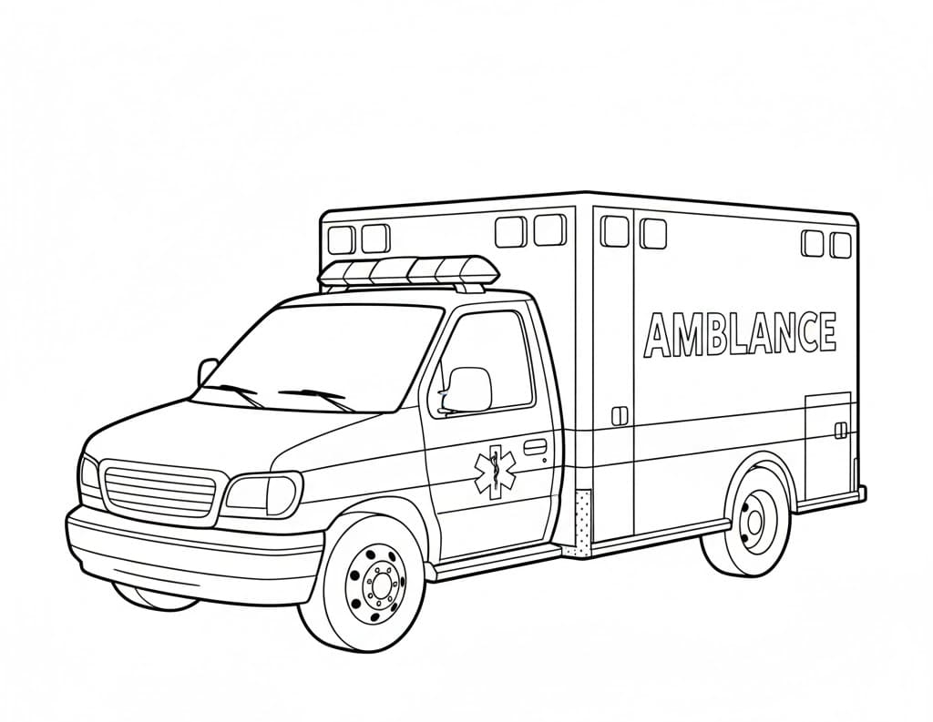 Redningsambulance Tegninger til Farvelægning