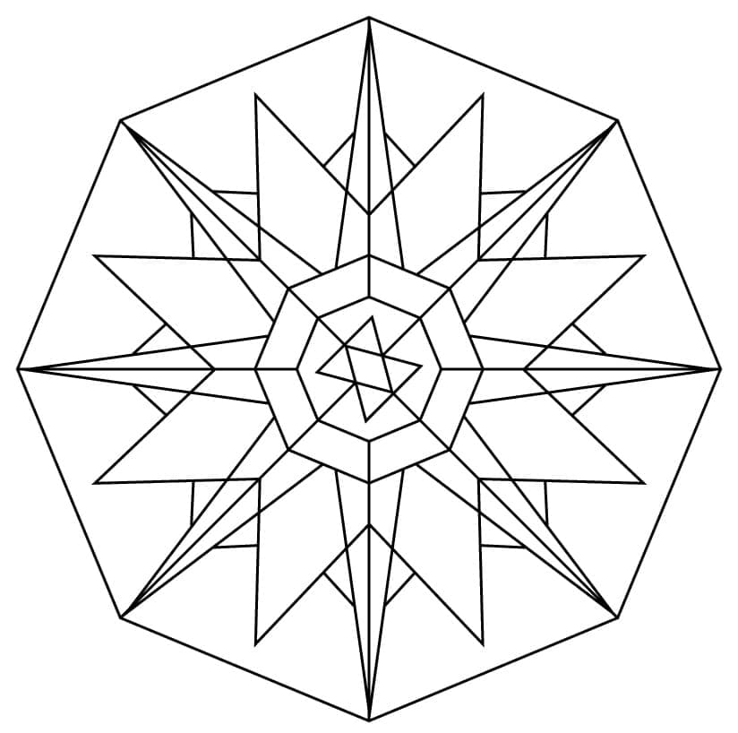 Simpelt kalejdoskop Tegninger til Farvelægning