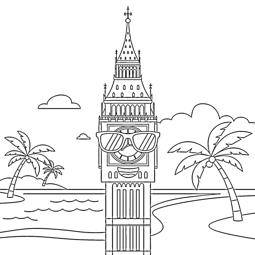 Sjove Big Ben Tegninger til Farvelægning