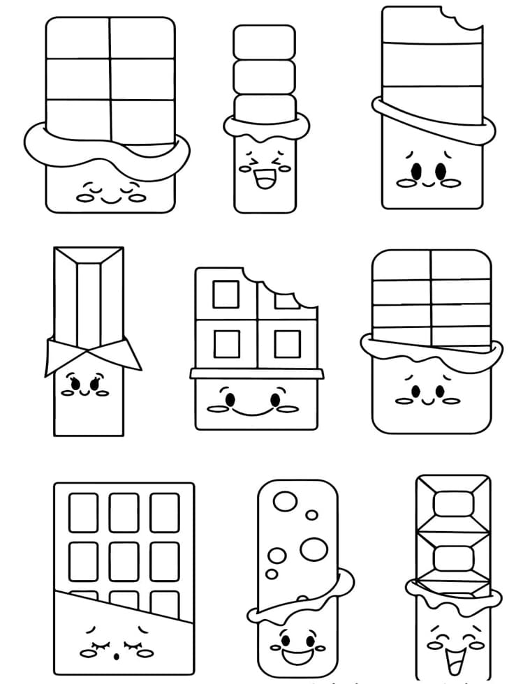 Sød chokolade Tegninger til Farvelægning