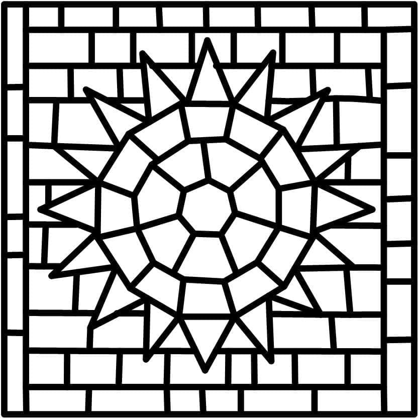 Solmosaik Tegninger til Farvelægning