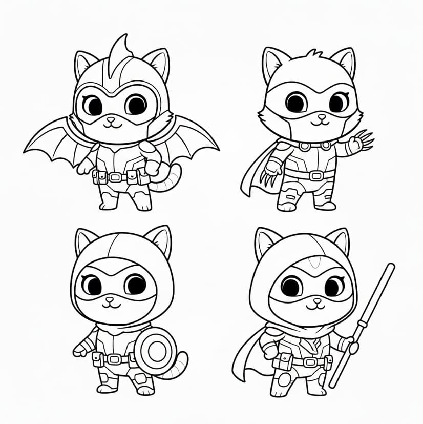 Superkillinger grundlæggende Tegninger til Farvelægning