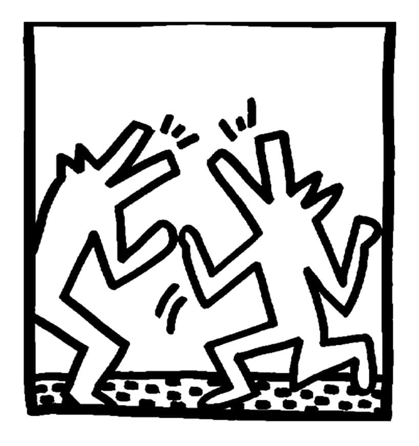 Ulve af Keith Haring Tegninger til Farvelægning