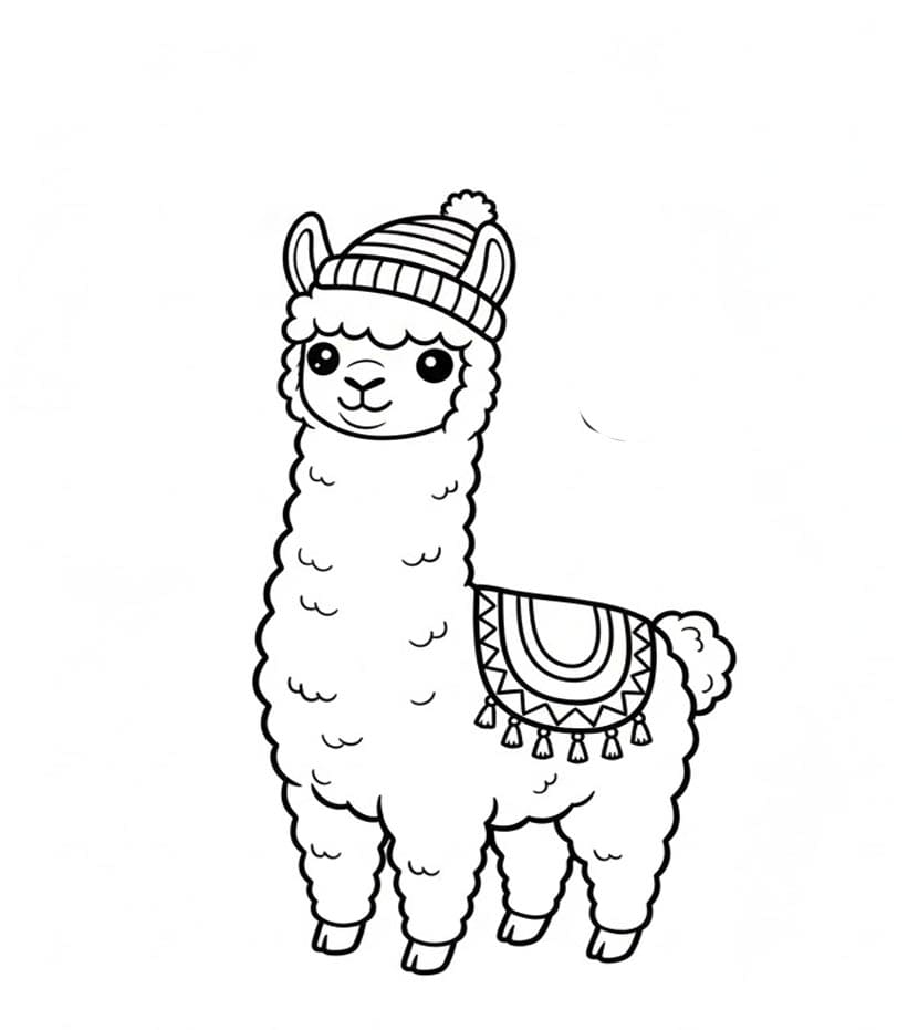 Alpaka I Profil Tegninger til Farvelægning
