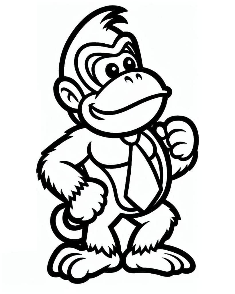 Animeret Donkey Kong Tegninger til Farvelægning