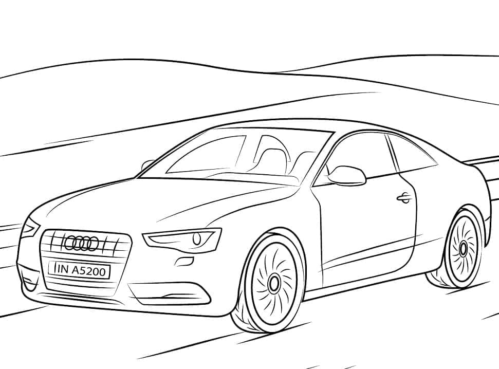 Audi A5 Tegninger til Farvelægning