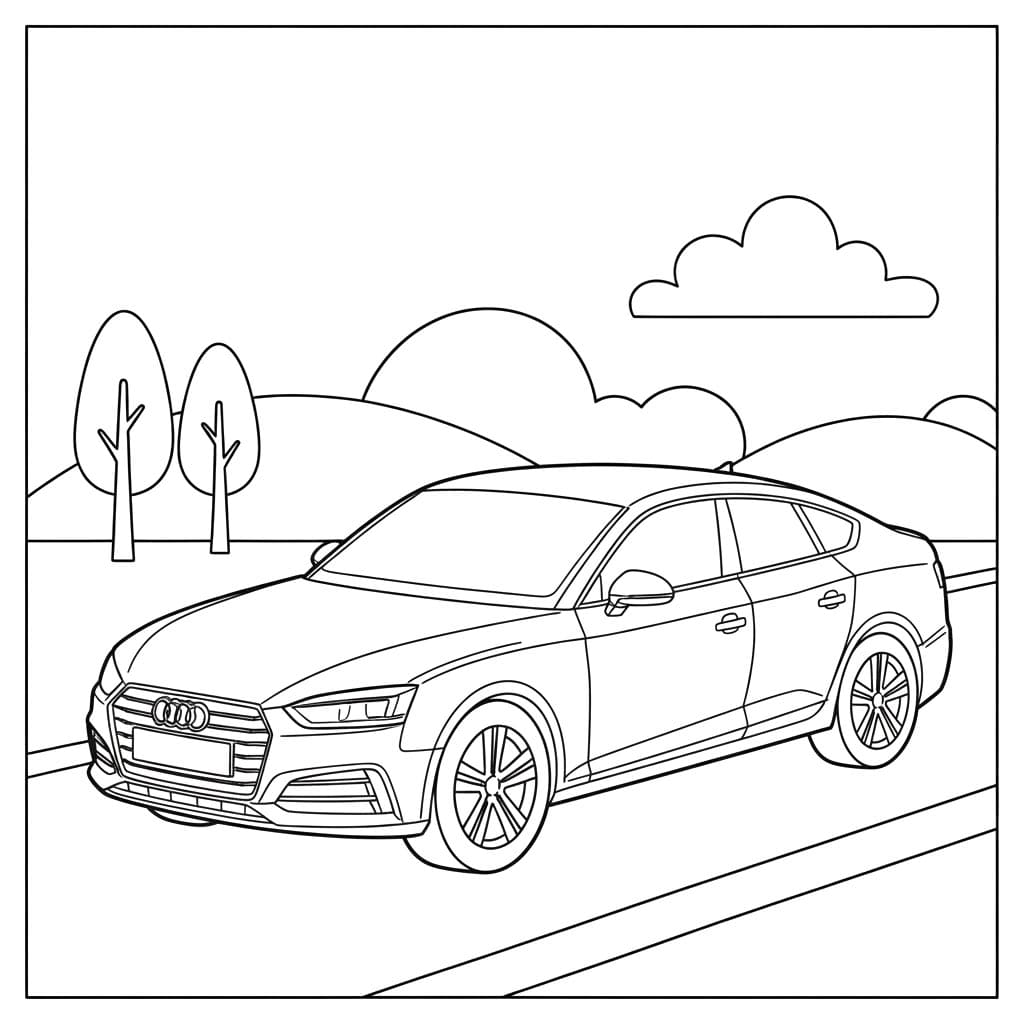 Audi Familiebil Tegninger til Farvelægning