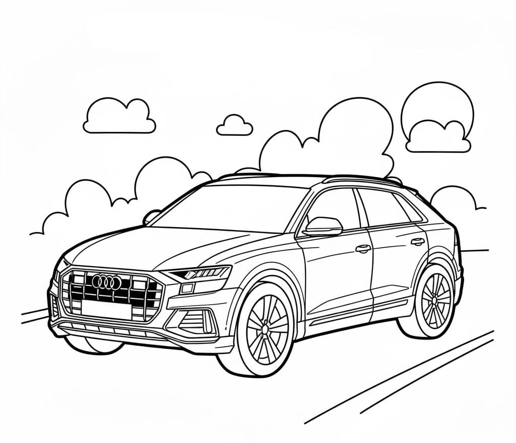 Audi Hurtig Bil Tegninger til Farvelægning