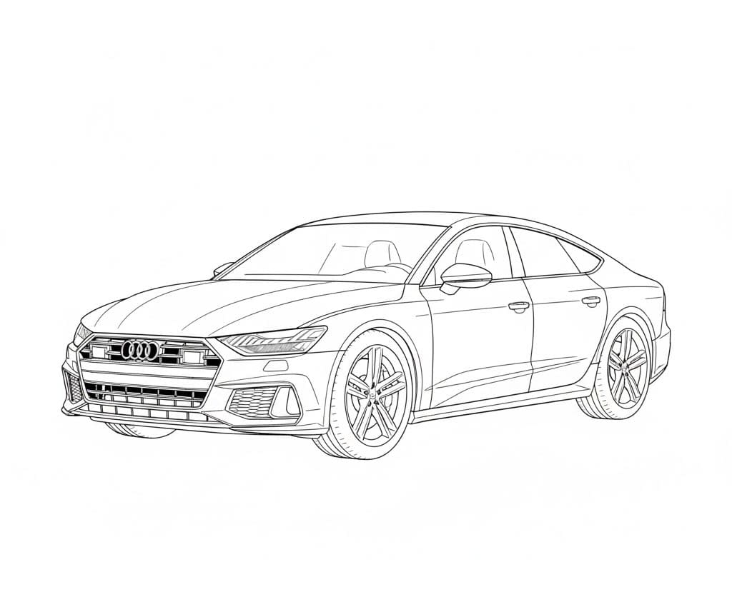 Audi Komfortbil Tegninger til Farvelægning