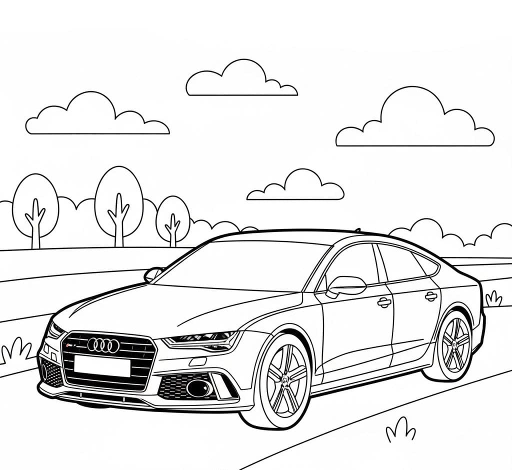 Audi Landskab Tegninger til Farvelægning