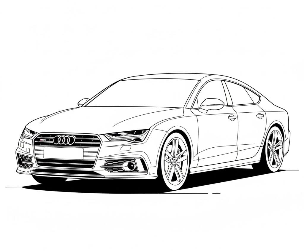 Audi Sedan Tegninger til Farvelægning