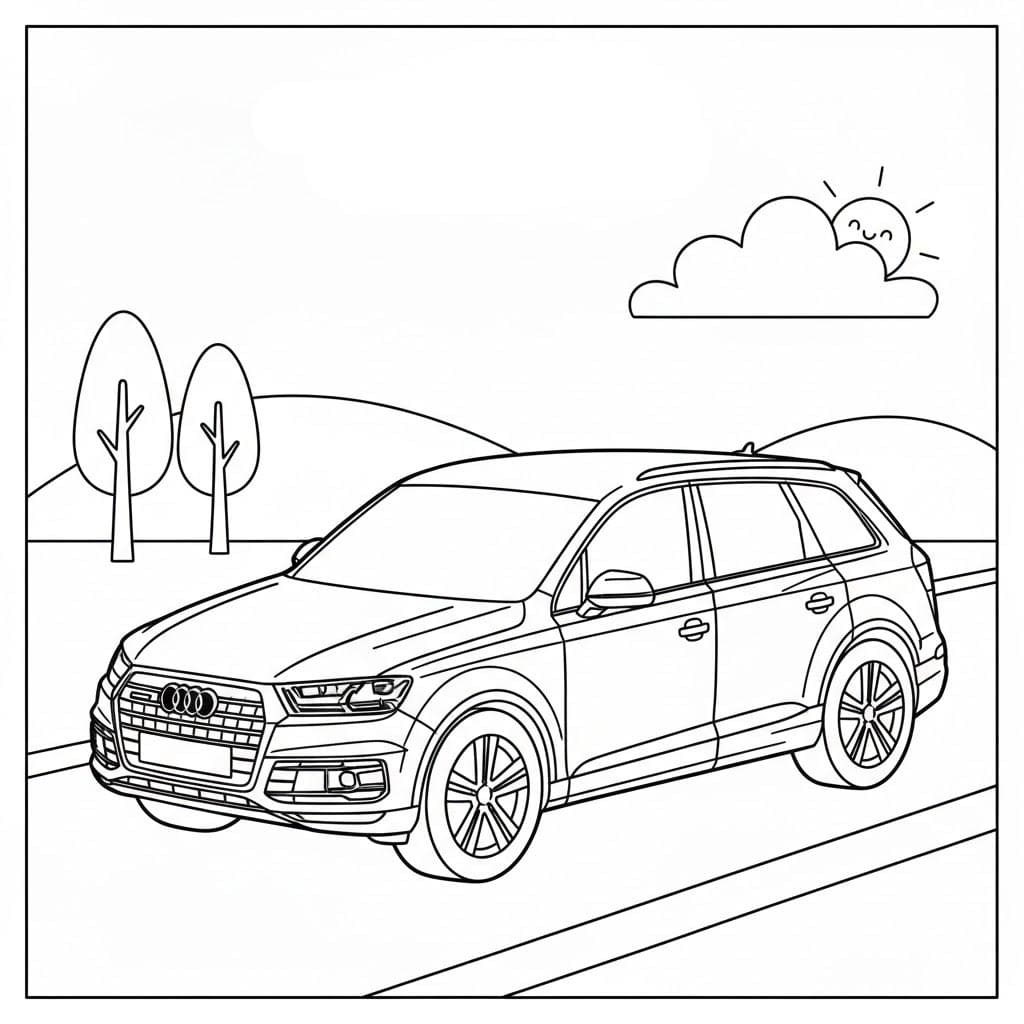 Audi Stationcar Tegninger til Farvelægning