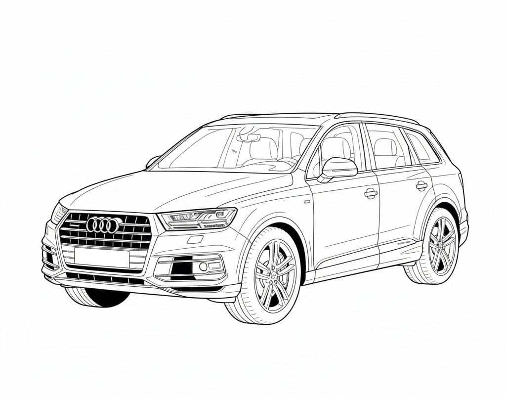 Audi Stor Bil Tegninger til Farvelægning