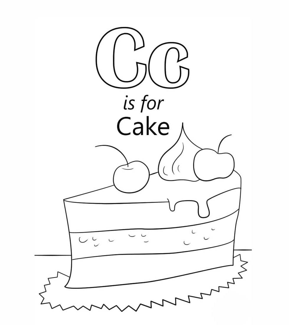 Bogstavet C står for kage Tegninger til Farvelægning
