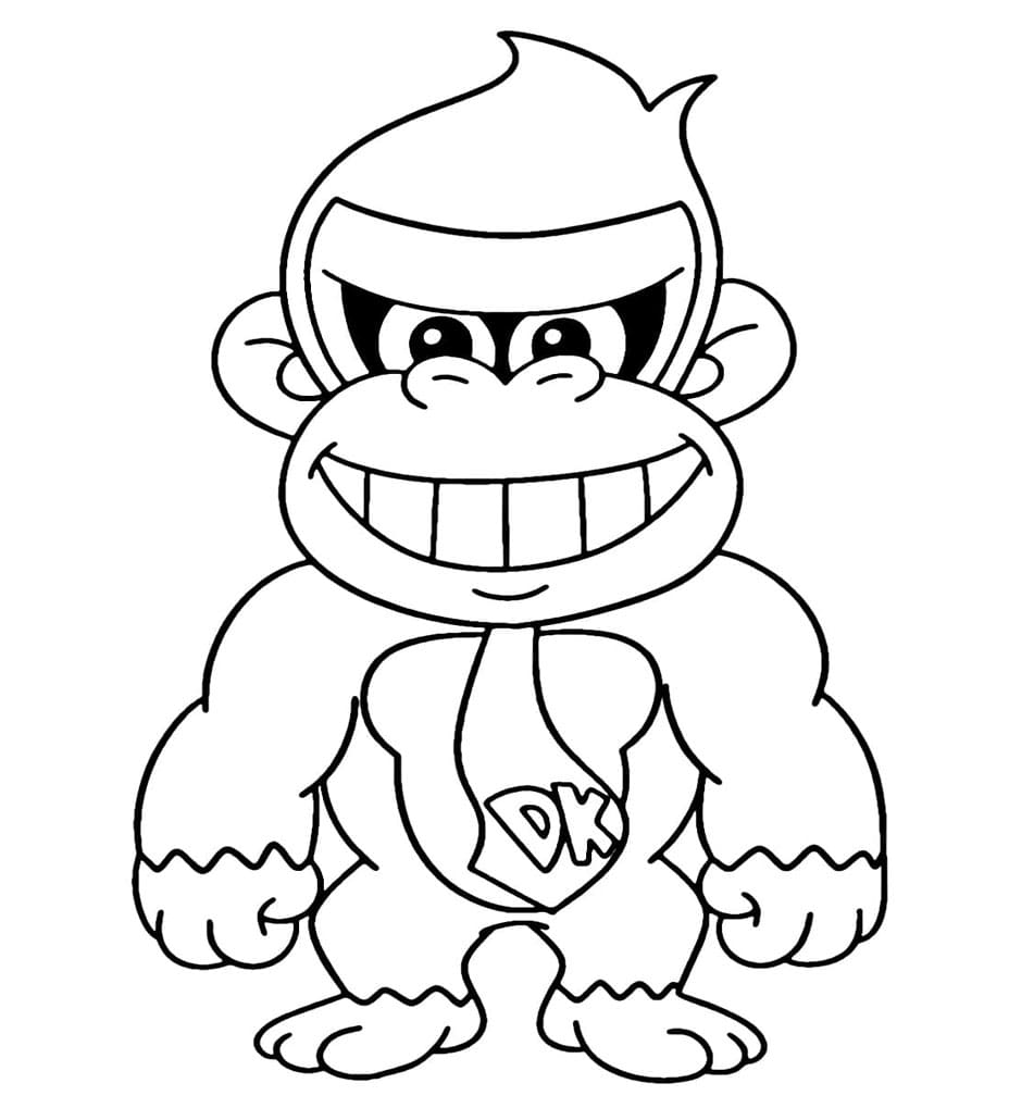 Chibi Donkey Kong Tegninger til Farvelægning
