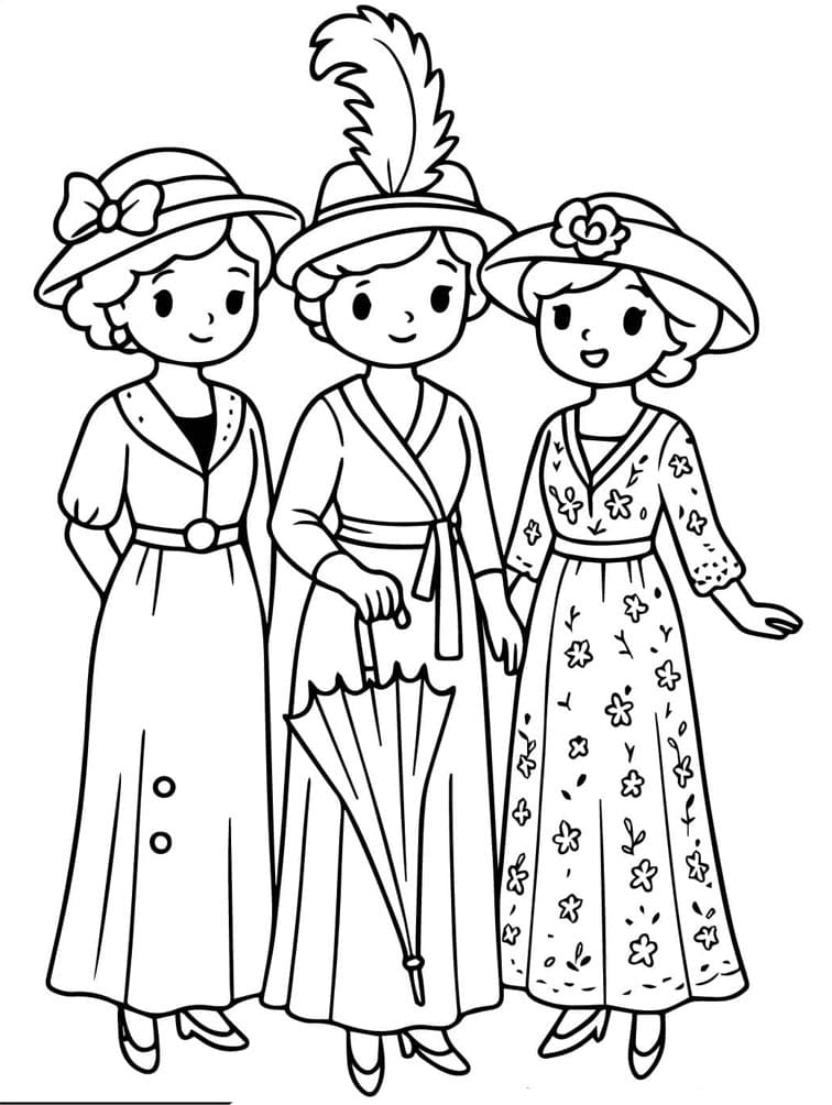 De ædle piger på Titanic-skibet Tegninger til Farvelægning