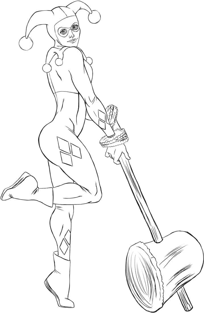 Den onde Harley Quinn Tegninger til Farvelægning