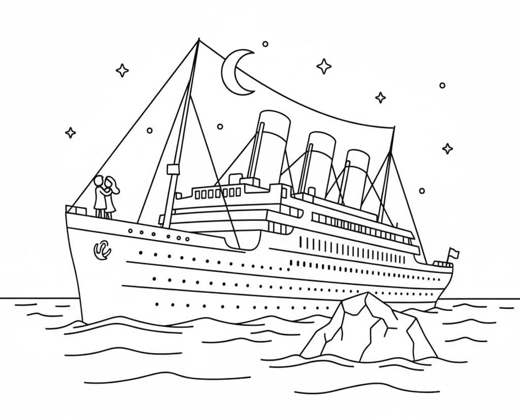 Den stolte Titanic Tegninger til Farvelægning