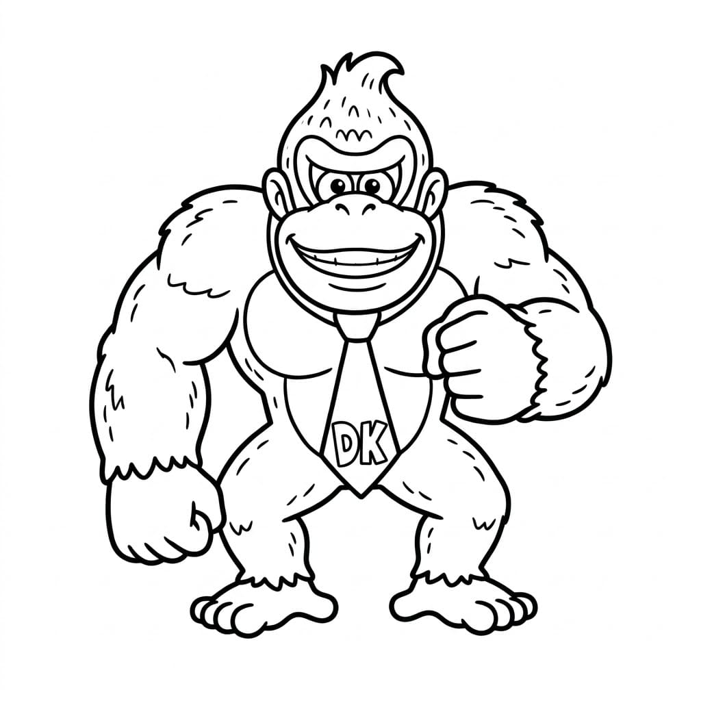 Donkey Kong glad Tegninger til Farvelægning