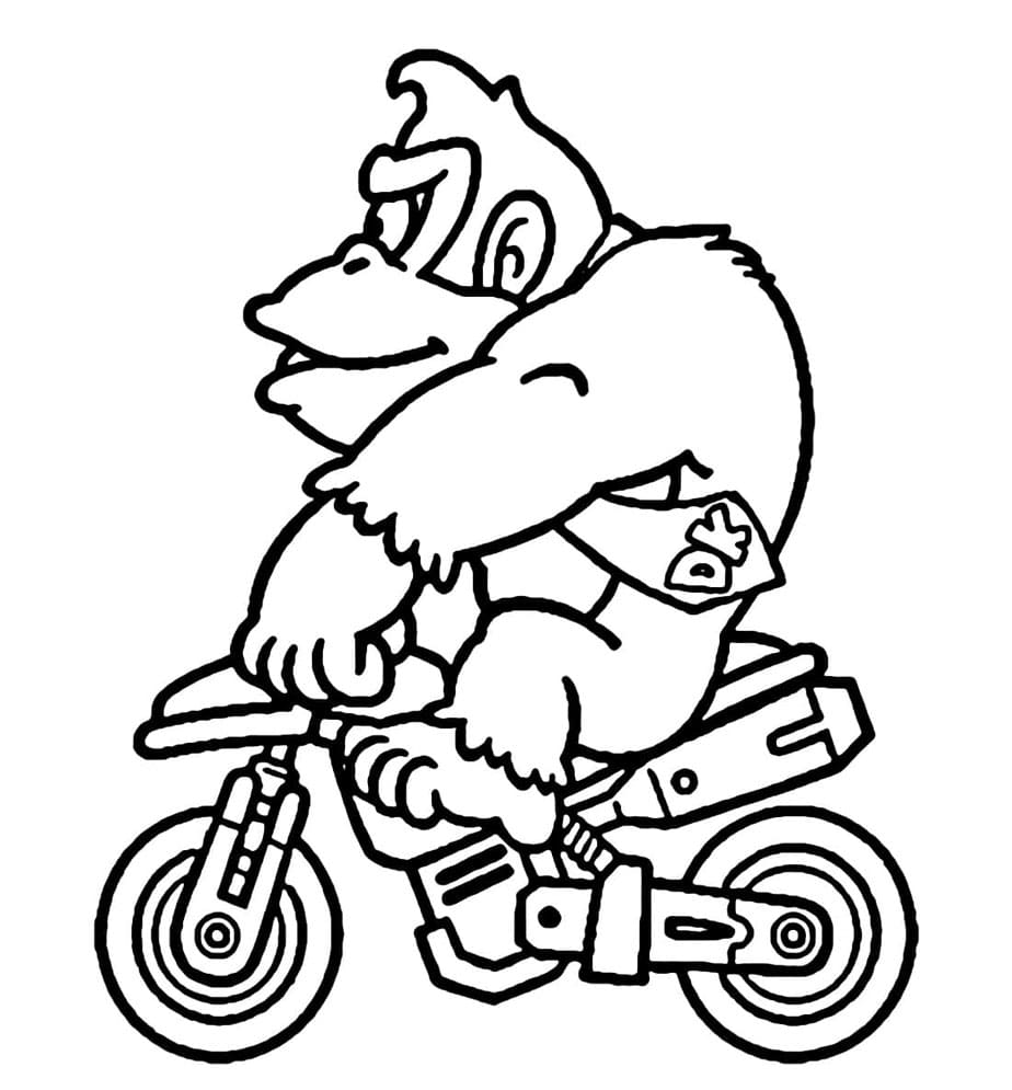 Donkey Kong på motorcykel Tegninger til Farvelægning