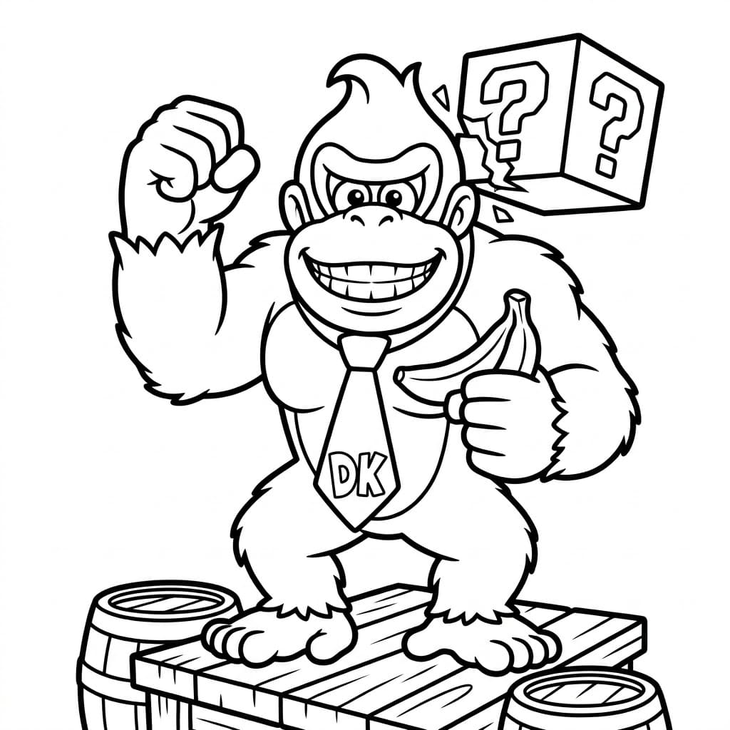 Donkey Kong på bordet Tegninger til Farvelægning