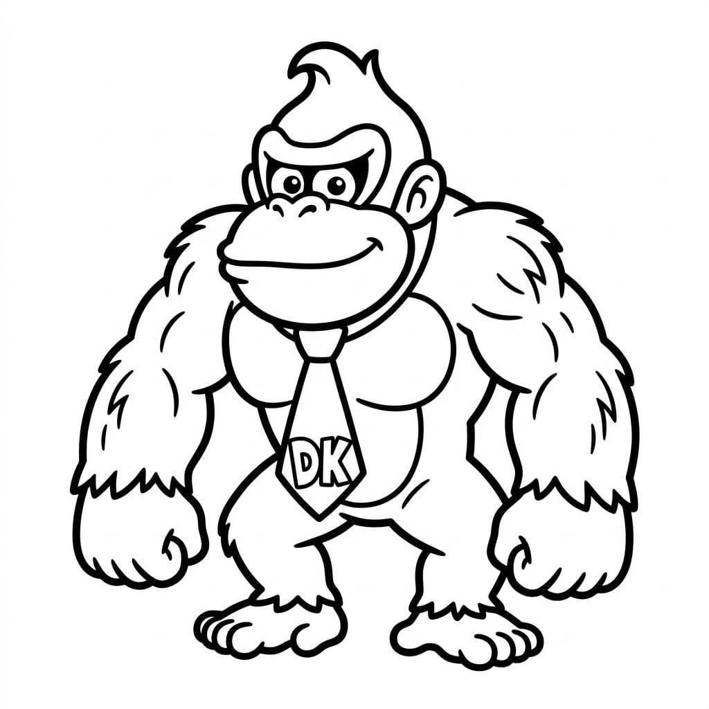 Donkey Kong smiler Tegninger til Farvelægning