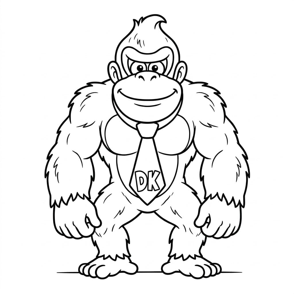 Donkey Kong stående Tegninger til Farvelægning