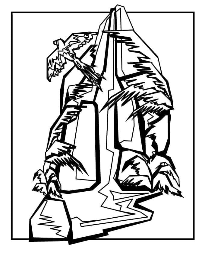 Enkelt Vandfald Tegninger til Farvelægning