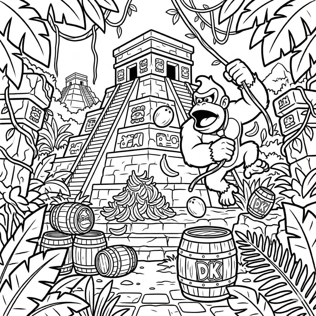 Fantastisk Donkey Kong Tegninger til Farvelægning