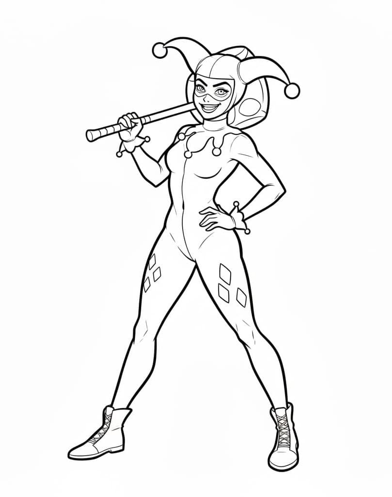 Harley Quinn er smuk Tegninger til Farvelægning
