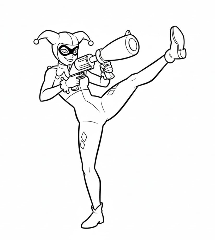 Harley Quinn Sparkespark Tegninger til Farvelægning