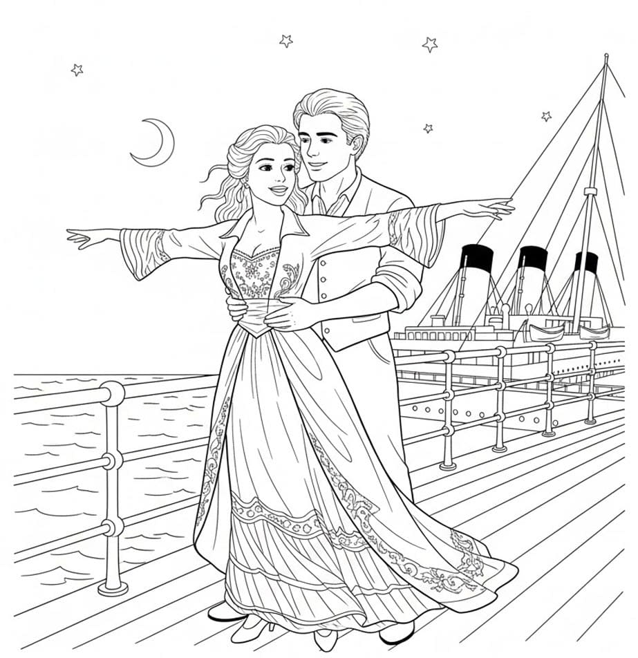 Kærlighed på dækket Tegninger til Farvelægning