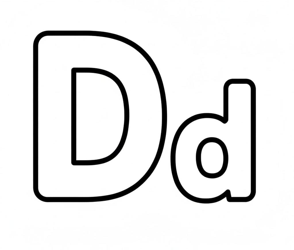 Bogstavet D Tegninger til Farvelægning