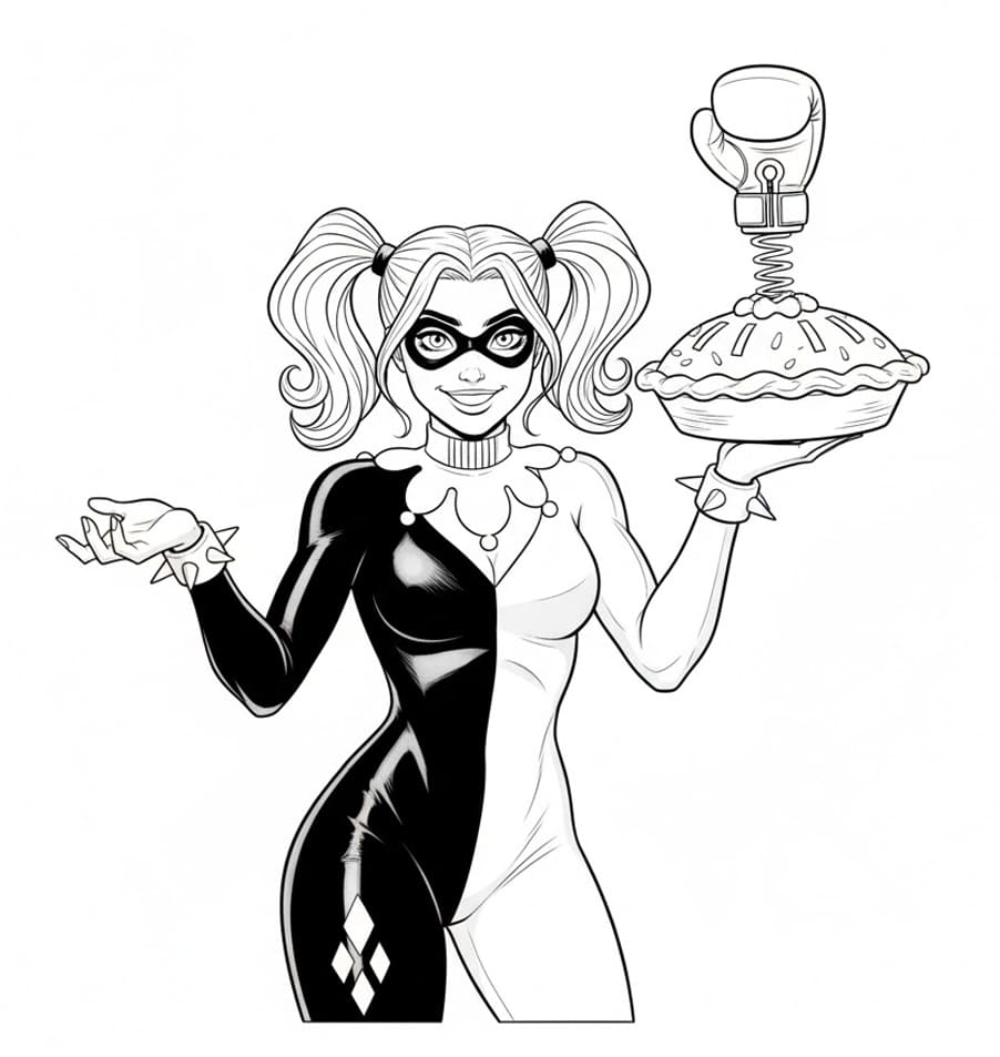 Klassisk Harley Quinn Tegninger til Farvelægning